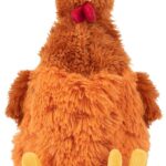 Best Pet Supplies Interactive Squeaky Dog Chew Toy, Ideal Dog Toys for Chewers, Small, Medium & Large Dogs, and Fetch Lovers - Crinkle Chicken (Brown), Large