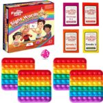 THE FIDGET GAME Sight Words - Reading Flashcards and Pop Fidget Toys for Kids K to Second Grade - Learning Activities and Games for High-Frequency Dolch Sight Words - Includes Mats and Dice