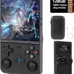 S600 Retro Handheld Game Console, 4 Inch 720p IPS Screen, 128GB with 18,000+ Pre-Installed Games, 3500mAh Battery for Long Play, Portable Linux System (Black)